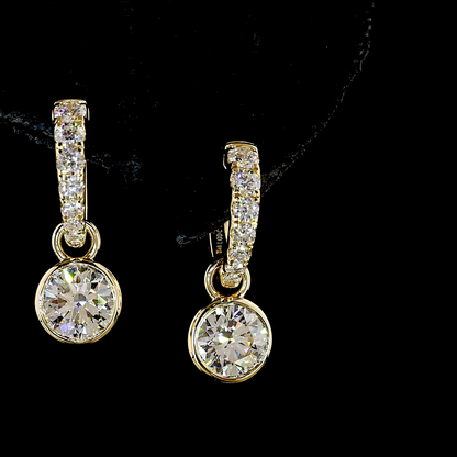 2.56 CTTW Round Lab Grown Diamond Hanging Earring Size 21.45 (E Color and VS1 Clarity)