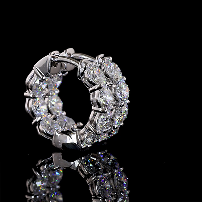 2.89 CTTW Round Lab Grown Diamond Huggies Earring 15.21mm (E Color and VS1 Clarity)
