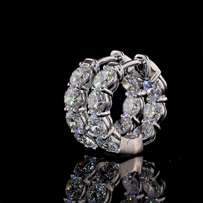 2.89 CTTW Round Lab Grown Diamond Huggies Earring 15.21mm (E Color and VS1 Clarity)