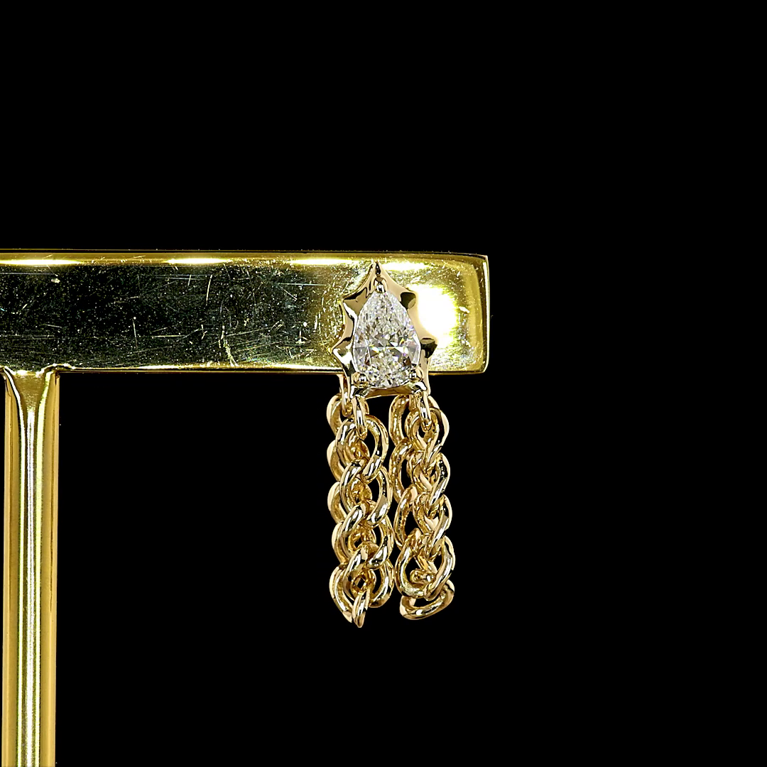 0.51 CTTW Pear Lab Grown Diamond Hanging Earring Size 17.29 (E Color and VS1 Clarity)