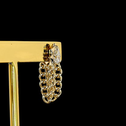 0.51 CTTW Pear Lab Grown Diamond Hanging Earring Size 17.29 (E Color and VS1 Clarity)