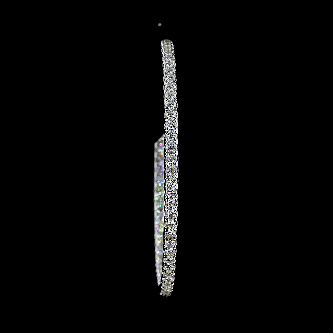 3.12 CTTW Round Lab Grown Diamond Hoops Earring 308mm (E Color and VS1 Clarity)