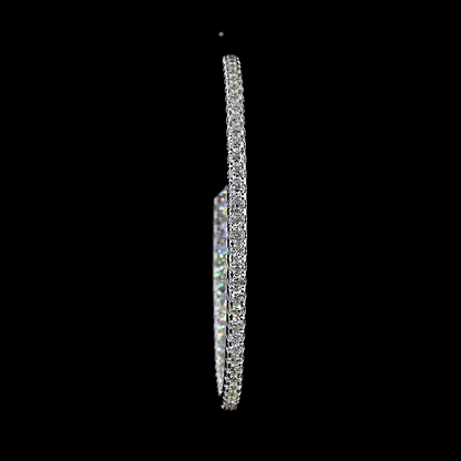 3.12 CTTW Round Lab Grown Diamond Hoops Earring 308mm (E Color and VS1 Clarity)
