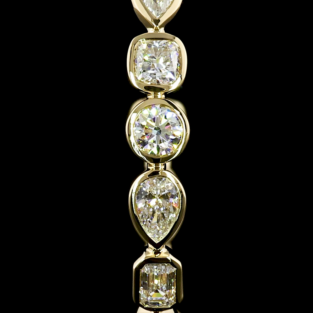 2.50 CTTW MIX Lab Diamond C Hoops Earring Size 32 14k Yellow Gold (E Color and VS Clarity)