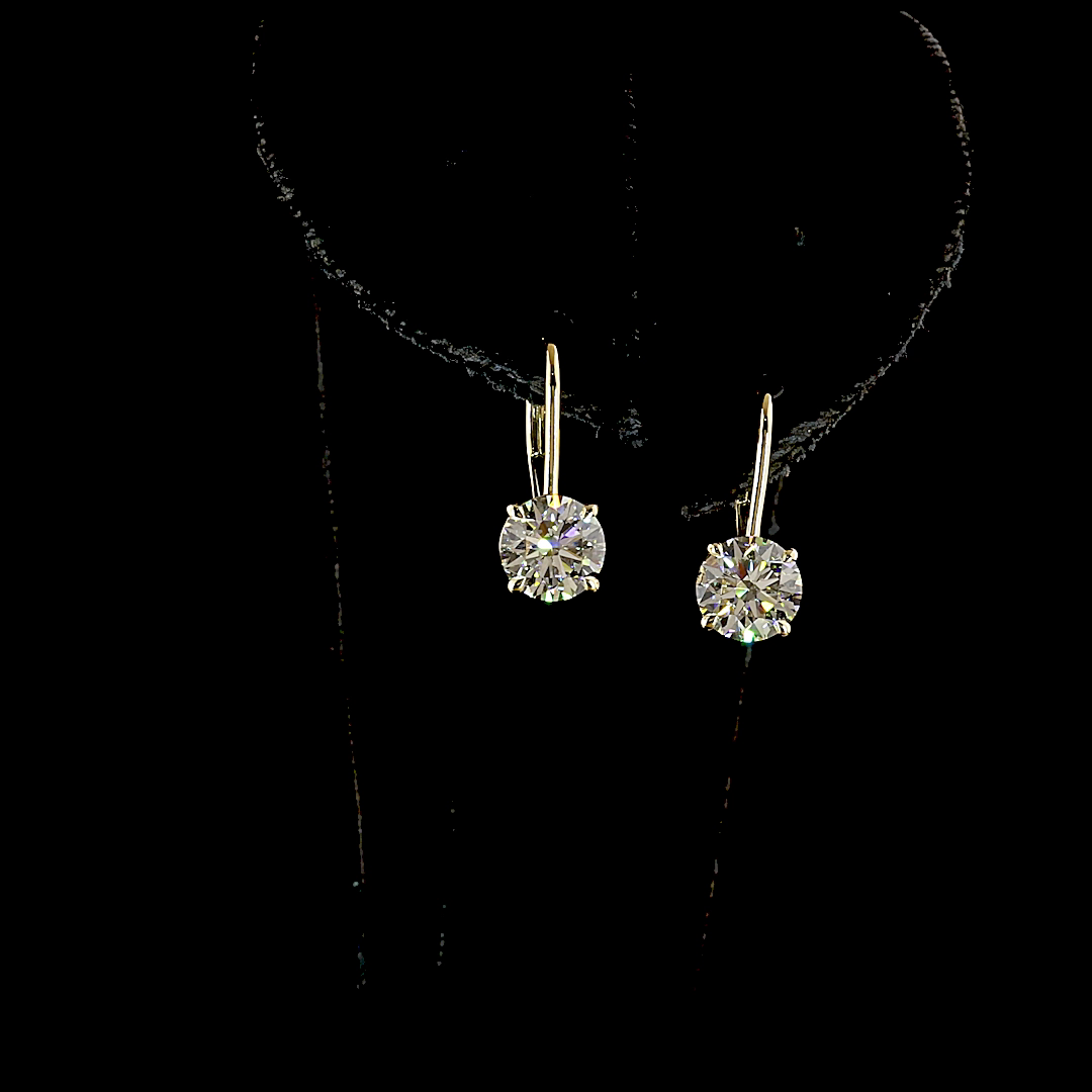 1.13 CTTW Round Lab Grown Diamond Hanging Earring Size 17.05 (E Color and VS1 Clarity)