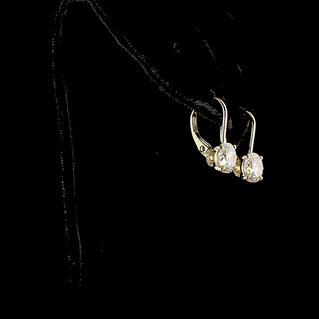 1.13 CTTW Round Lab Grown Diamond Hanging Earring Size 17.05 (E Color and VS1 Clarity)