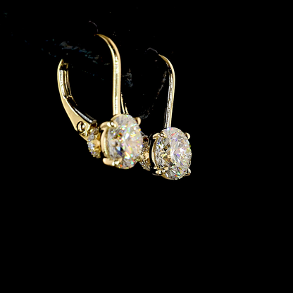 1.13 CTTW Round Lab Grown Diamond Hanging Earring Size 17.05 (E Color and VS1 Clarity)