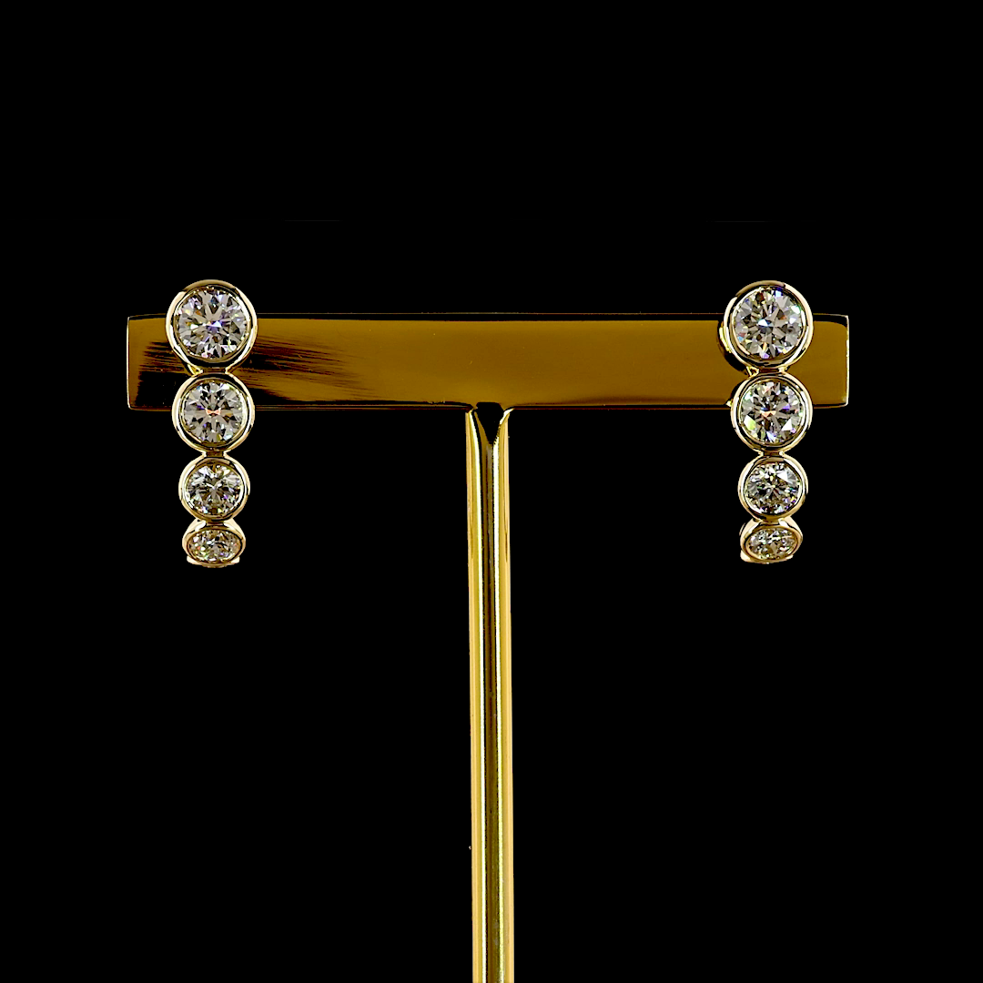 2.72 CTTW Round Lab Grown Diamond 57 Earring Size 20 (E Color and VS1 Clarity)