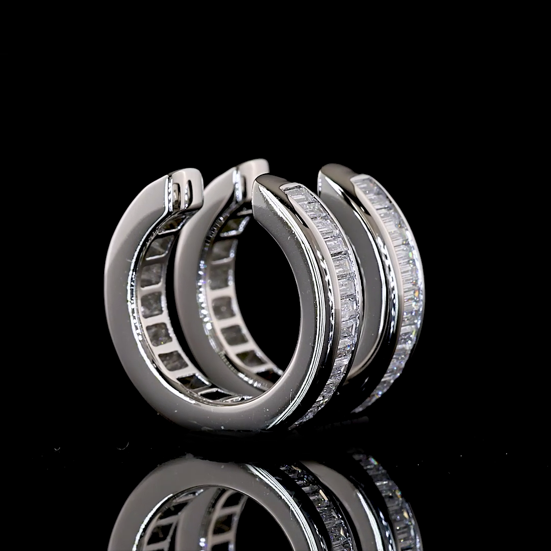 1.04 CTTW Bag Lab Grown Diamond Huggies Earring 13.74mm (F Color and VS1 Clarity)