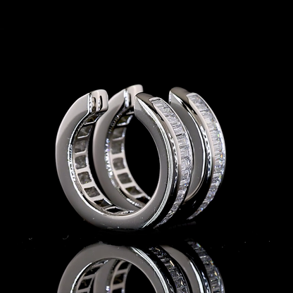 1.04 CTTW Bag Lab Grown Diamond Huggies Earring 13.74mm (F Color and VS1 Clarity)