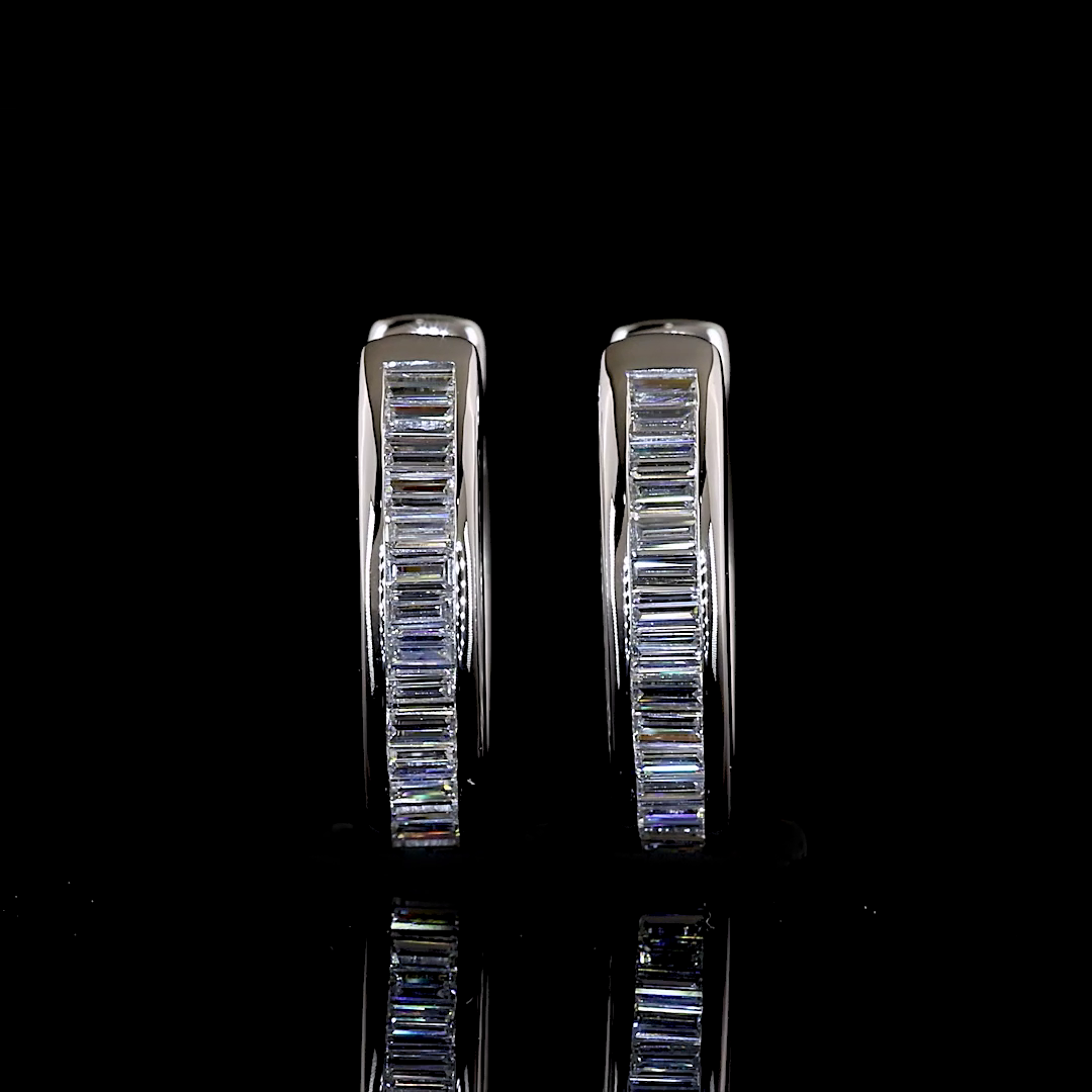 1.04 CTTW Bag Lab Grown Diamond Huggies Earring 13.74mm (F Color and VS1 Clarity)