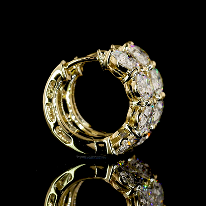 3.31 CTTW Oval Lab Grown Diamond Huggies Earring 14.64mm (E Color and VS1 Clarity)