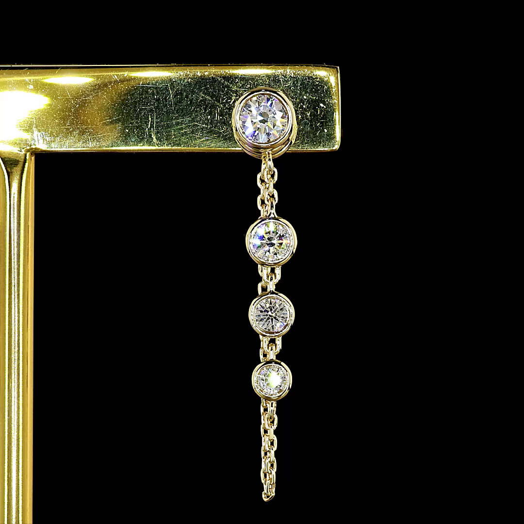 0.79 CTTW Round Lab Grown Diamond Hanging Earring Size 27.22 (E Color and VS1 Clarity)