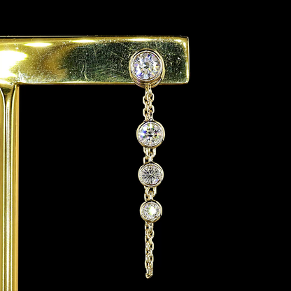 0.79 CTTW Round Lab Grown Diamond Hanging Earring Size 27.22 (E Color and VS1 Clarity)