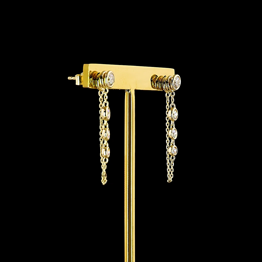 0.79 CTTW Round Lab Grown Diamond Hanging Earring Size 27.22 (E Color and VS1 Clarity)