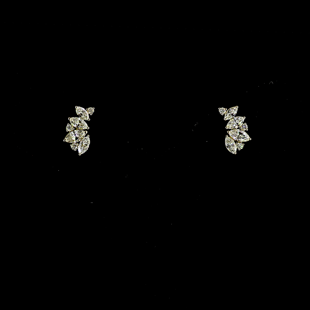 1.18 CTTW Marquise Lab Grown Diamond Crawler Earring (E Color and VS1 Clarity)