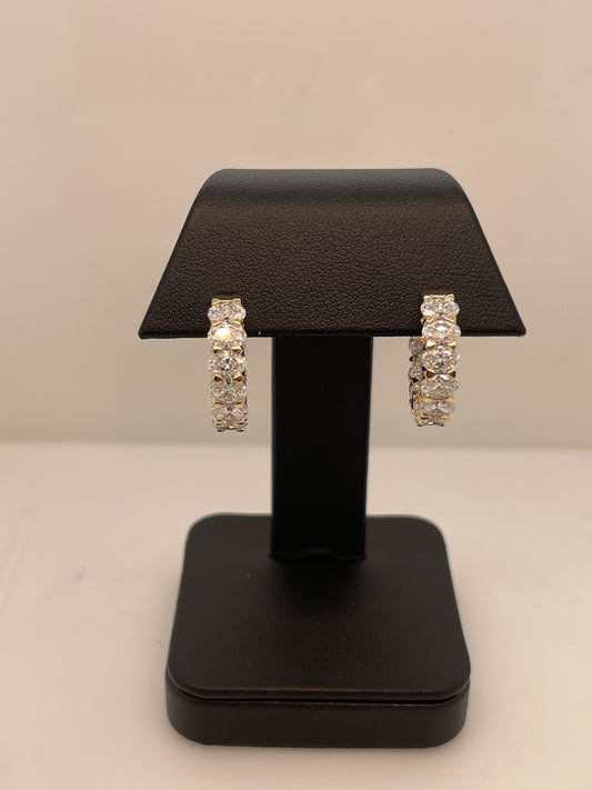 4.33 CTTW Oval Lab Diamond Huggies Earring 14k Yellow Gold (F Color and VS2 Clarity)