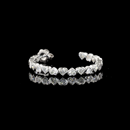 5.55 CTTW Heart Lab Grown Diamond C Hoops Earring Size 35 (E Color and VS Clarity)