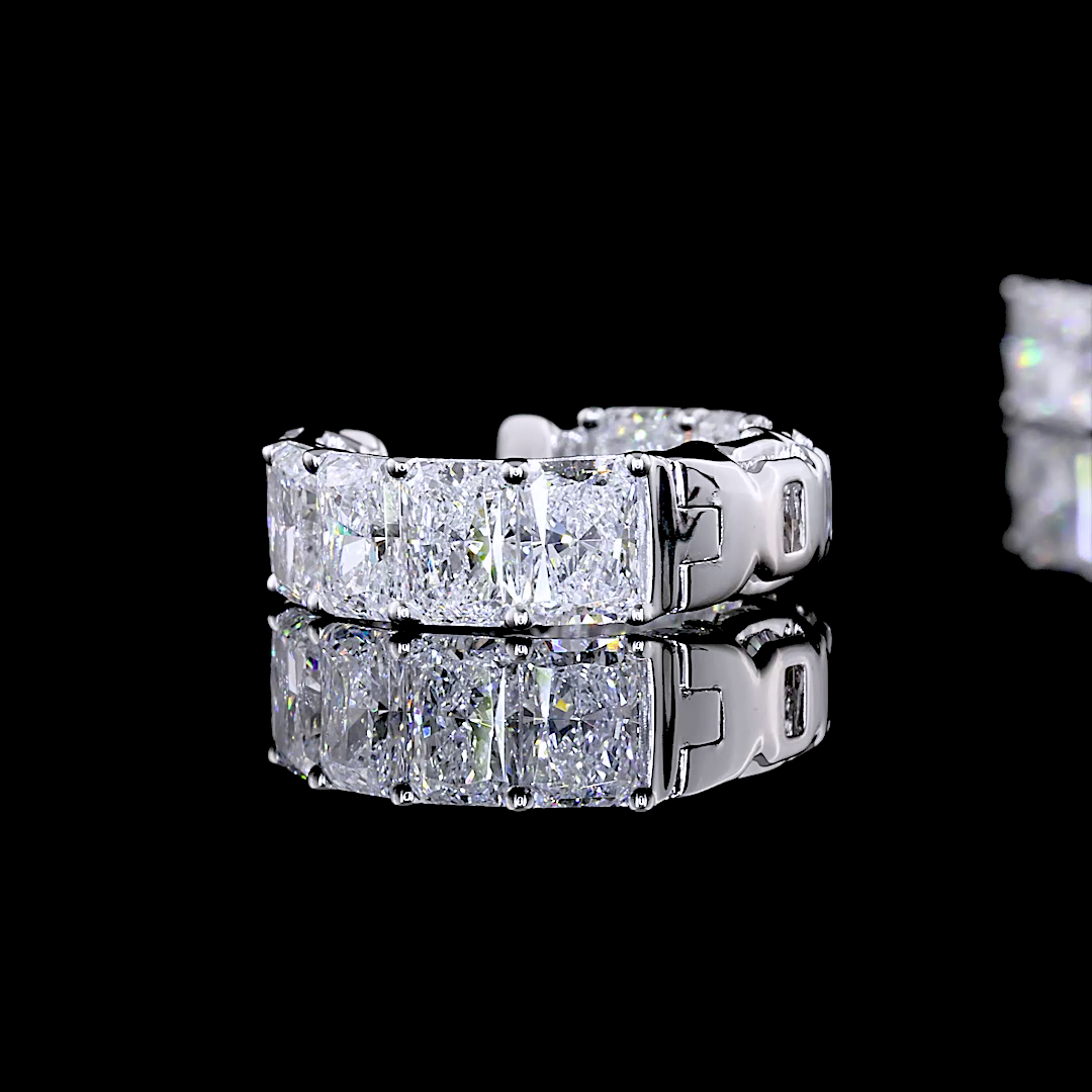 4.29 CTTW Radiant Lab Diamond Huggies Earring (F Color and VS2 Clarity)