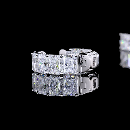 4.29 CTTW Radiant Lab Diamond Huggies Earring (F Color and VS2 Clarity)