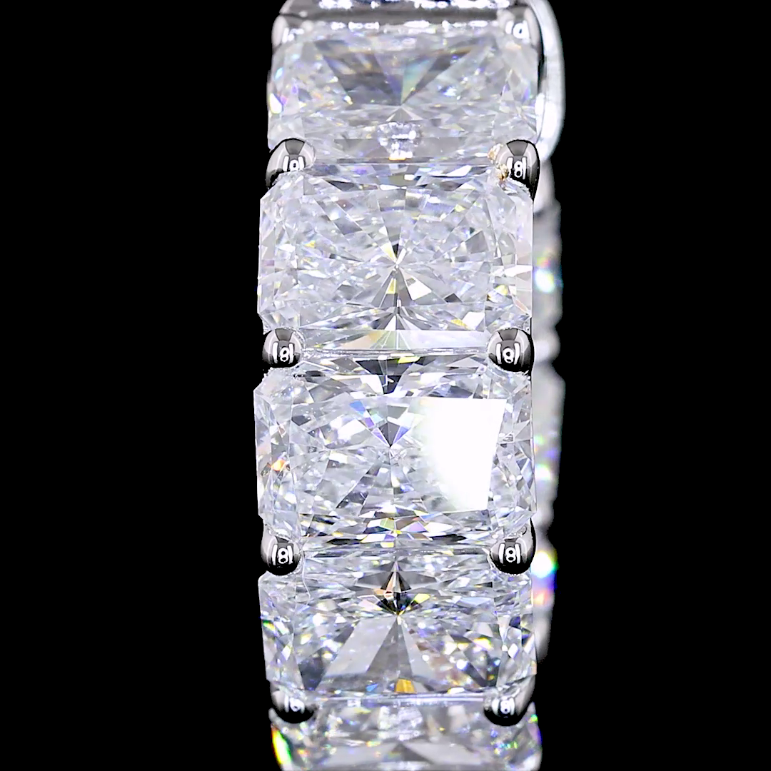 5.03 CTTW Radiant Lab Grown Diamond Huggies Earring 14.8mm (D Color and VVS2 Clarity)
