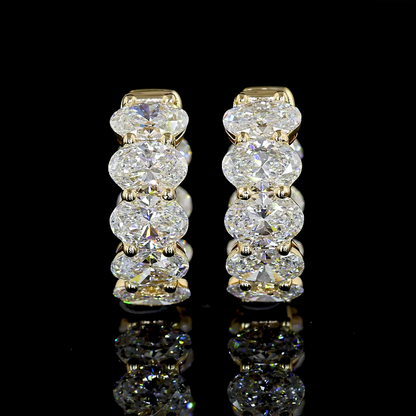 4.24 CTTW Oval Lab Diamond Huggies Earring (E Color and VS Clarity)