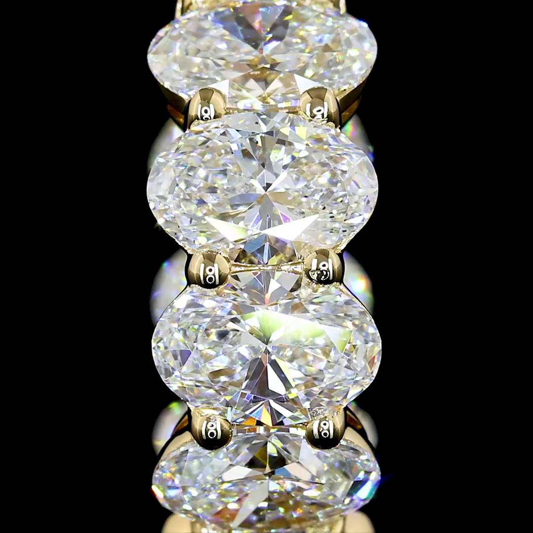 4.24 CTTW Oval Lab Diamond Huggies Earring (E Color and VS Clarity)