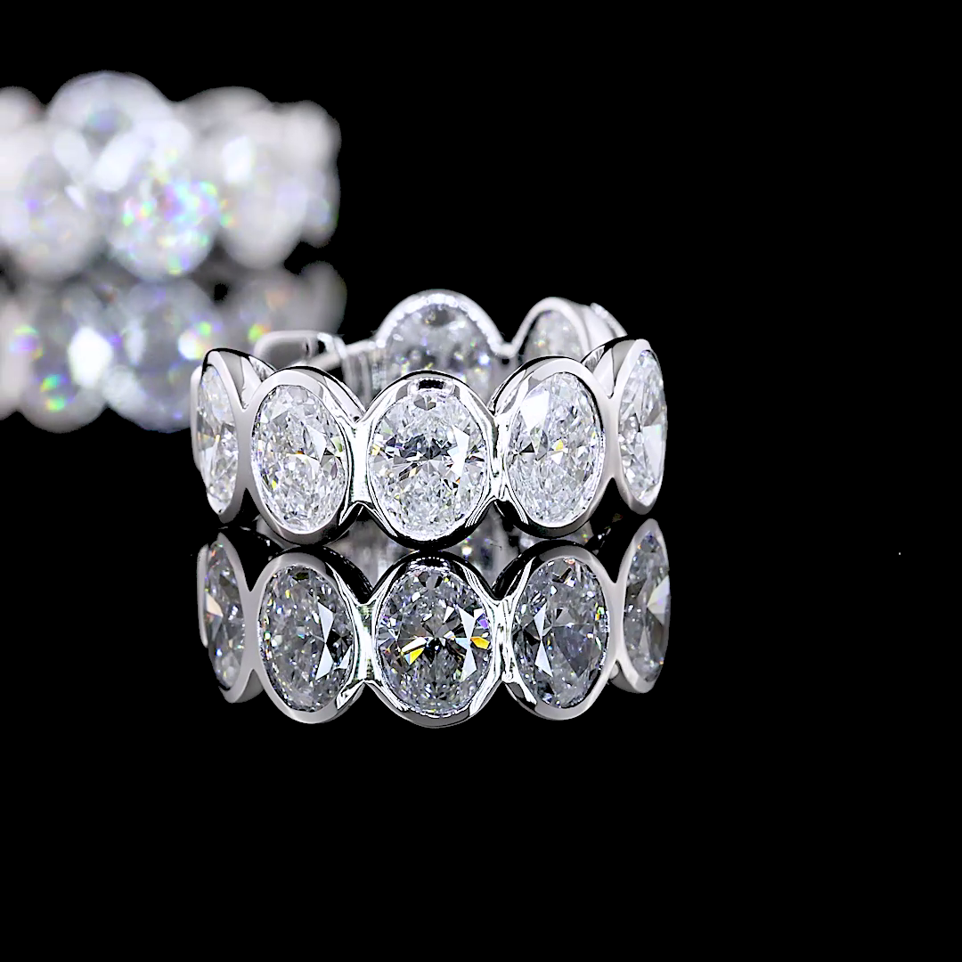 3.03 CTTW Oval Lab Diamond Huggies Earring 16.3mm 14k White Gold E Color and VS Clarity jewelry-spot-usa