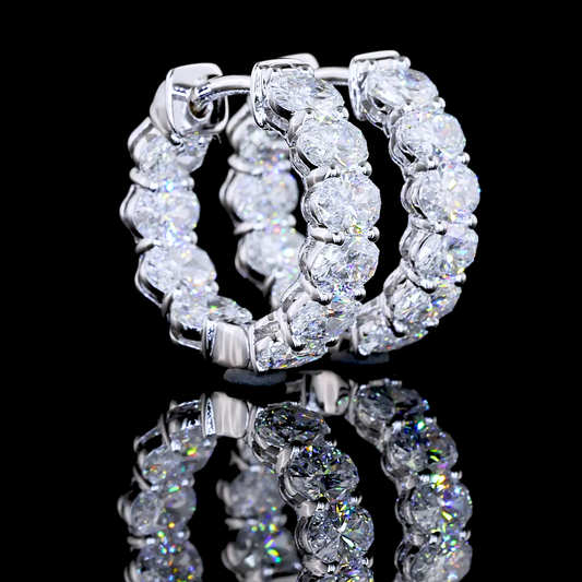 2.01 CTTW Oval Lab Diamond Hanging Earring Size 14.08 14k White Gold F Color and VS1 Clarity jewelry-spot-usa