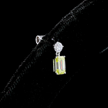 1.14 CTTW Emerald Lab Grown Diamond Hanging Earring Size 10.25 (F Color and VS2 Clarity)