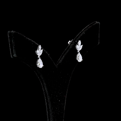 1.95 CTTW Pear Lab Grown Diamond Hanging Earring Size 16.85 (E Color and VS Clarity)