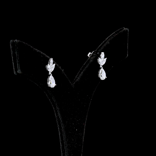 1.95 CTTW Pear Lab Grown Diamond Hanging Earring Size 16.85 (E Color and VS Clarity)