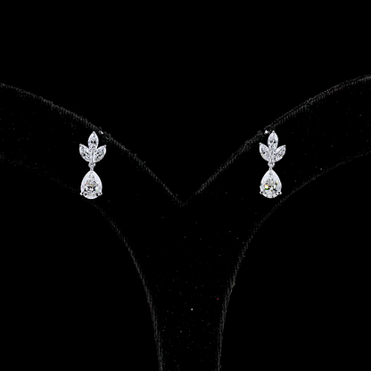 1.95 CTTW Pear Lab Grown Diamond Hanging Earring Size 16.85 (E Color and VS Clarity)