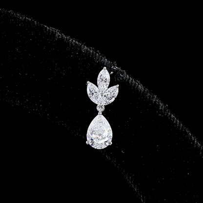 1.95 CTTW Pear Lab Grown Diamond Hanging Earring Size 16.85 (E Color and VS Clarity)