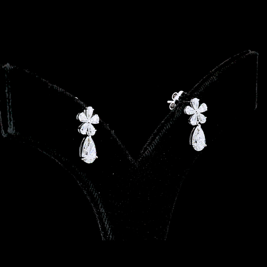 1.90 CTTW Pear Lab Diamond Hanging Earring 14k White Gold (E Color and VS Clarity)