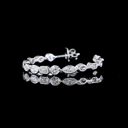 14k White Gold Lab Diamond MIX 4.44 CTTW C Hoops Earring E VS jewelry-spot-usa