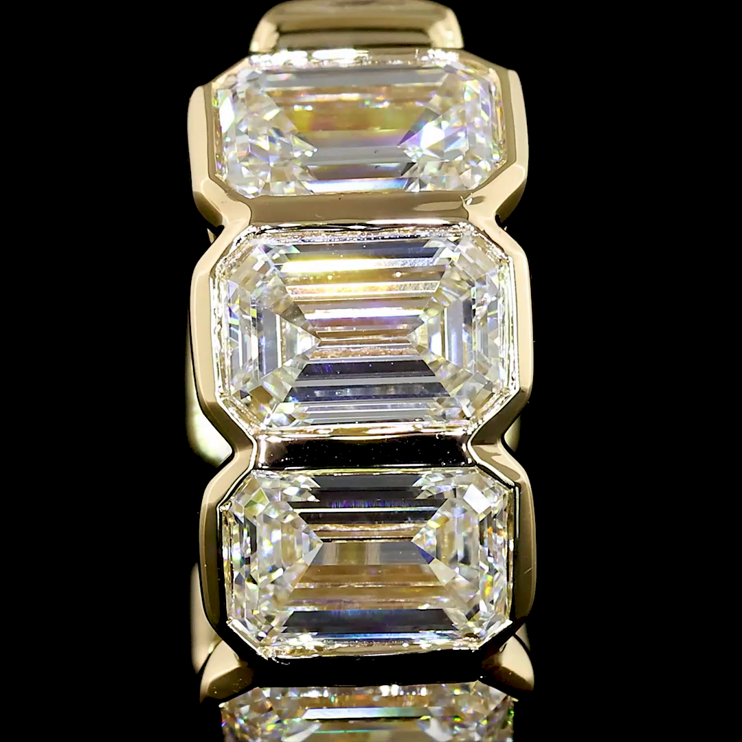 4.93 CTTW Emerald Lab Diamond Huggies Earring 14k Yellow Gold F Color and VVS2 Clarity jewelry-spot-usa