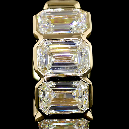 4.93 CTTW Emerald Lab Diamond Huggies Earring 14k Yellow Gold F Color and VVS2 Clarity jewelry-spot-usa