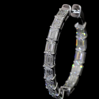 3.56 CTTW Emerald Lab Diamond Hoops Earring (F Color and VS2 Clarity)