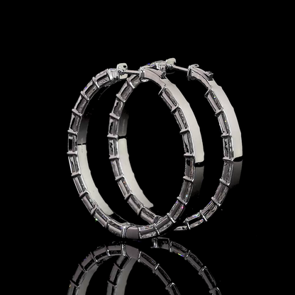 12.29 CTTW Radiant Lab Diamond Hoops Earring (F Color and VS2 Clarity)