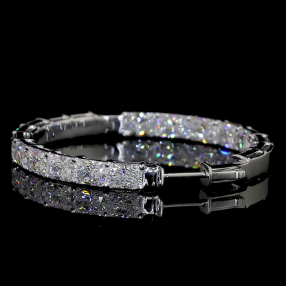 12.29 CTTW Radiant Lab Diamond Hoops Earring (F Color and VS2 Clarity)