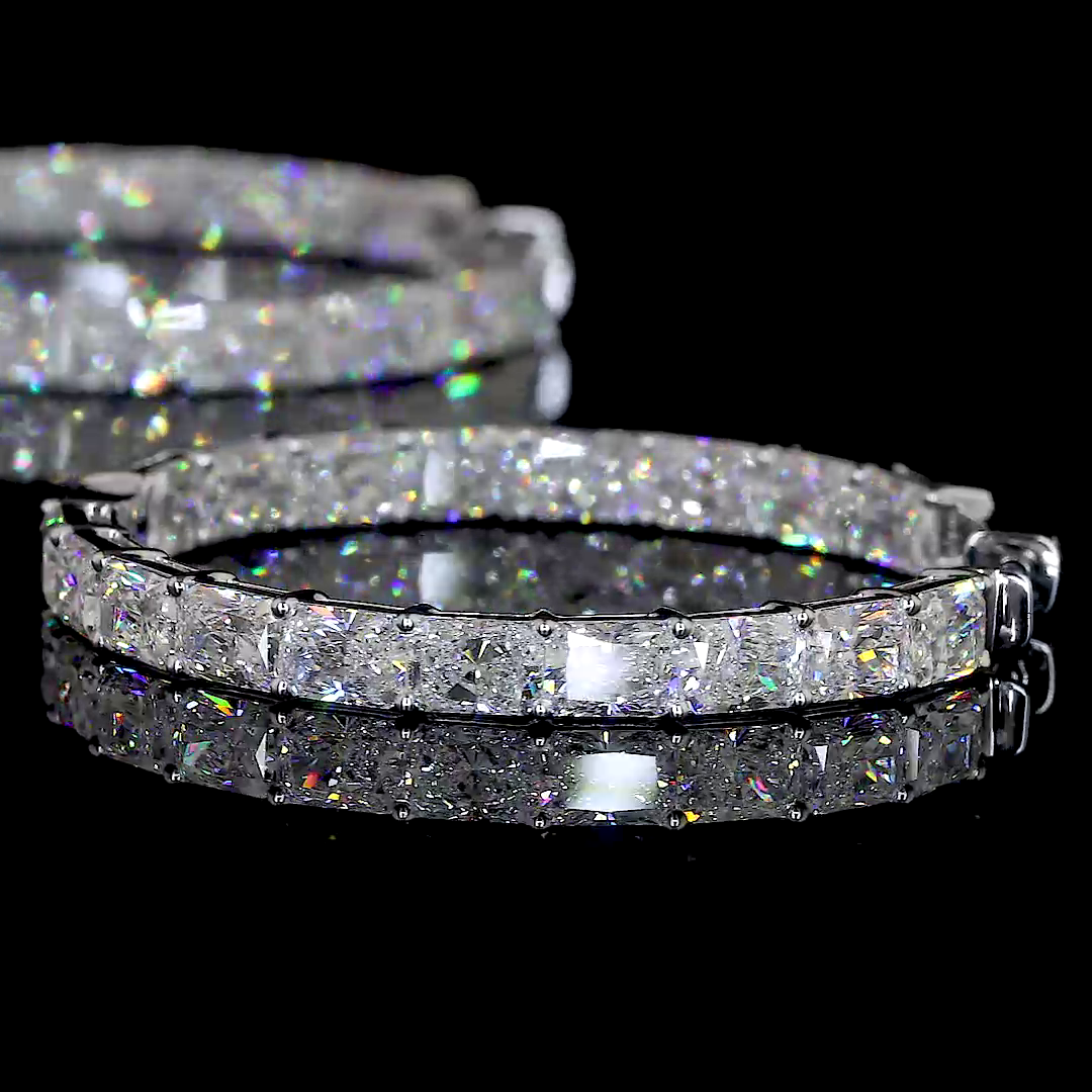 12.29 CTTW Radiant Lab Diamond Hoops Earring (F Color and VS2 Clarity)