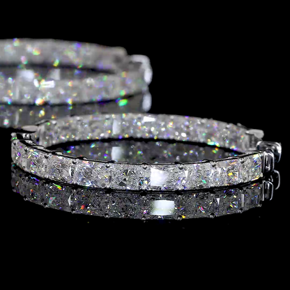 12.29 CTTW Radiant Lab Diamond Hoops Earring (F Color and VS2 Clarity)