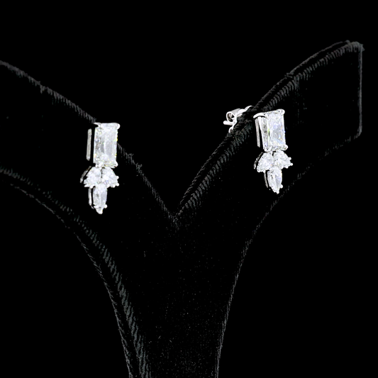 2.90 CTTW Radiant Lab Diamond Hanging Earring (E Color and VS2 Clarity)