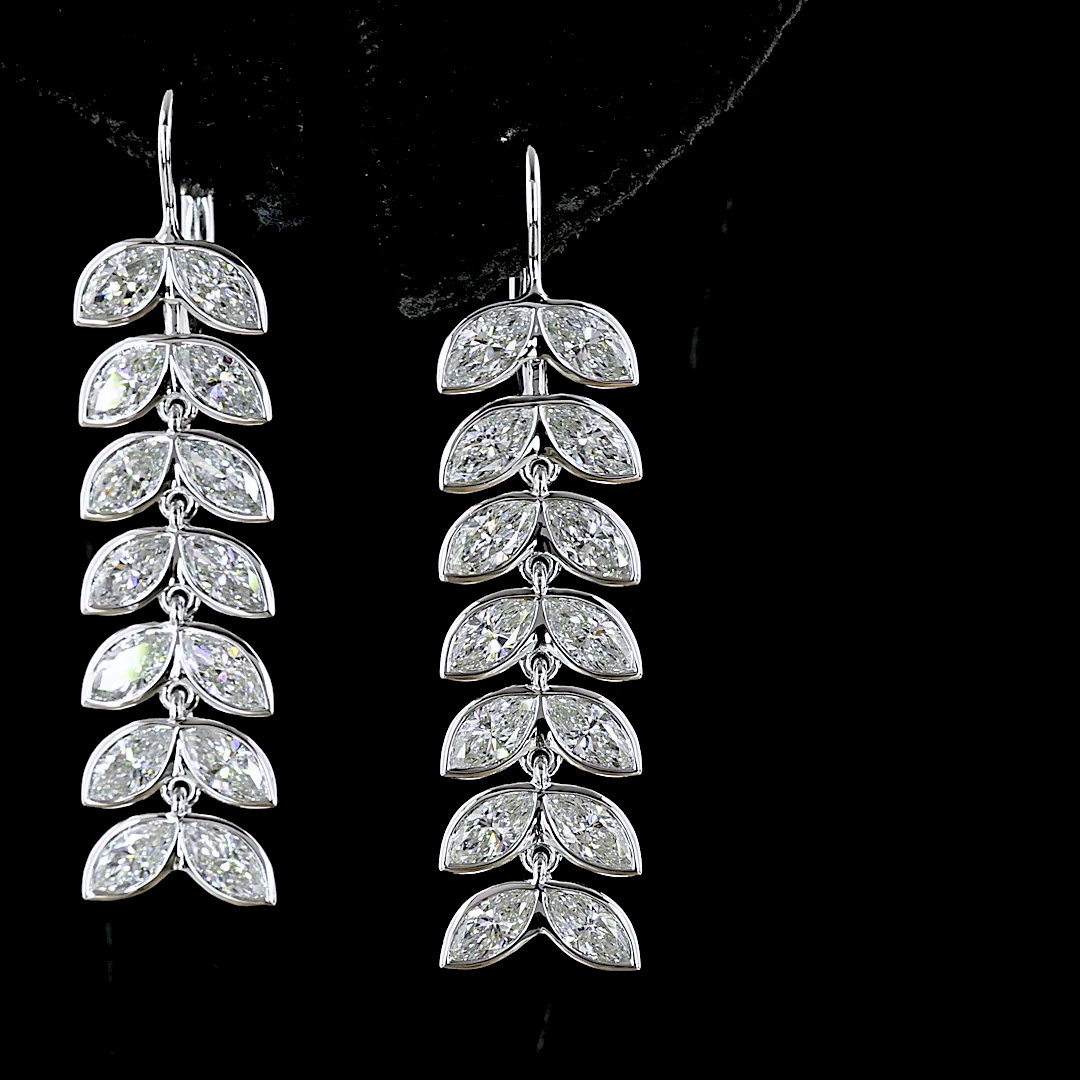 3.26 CTTW Marquise Lab Diamond Hanging Earring 14k White Gold E Color and VS1/VS/VS2 Clarity jewelry-spot-usa