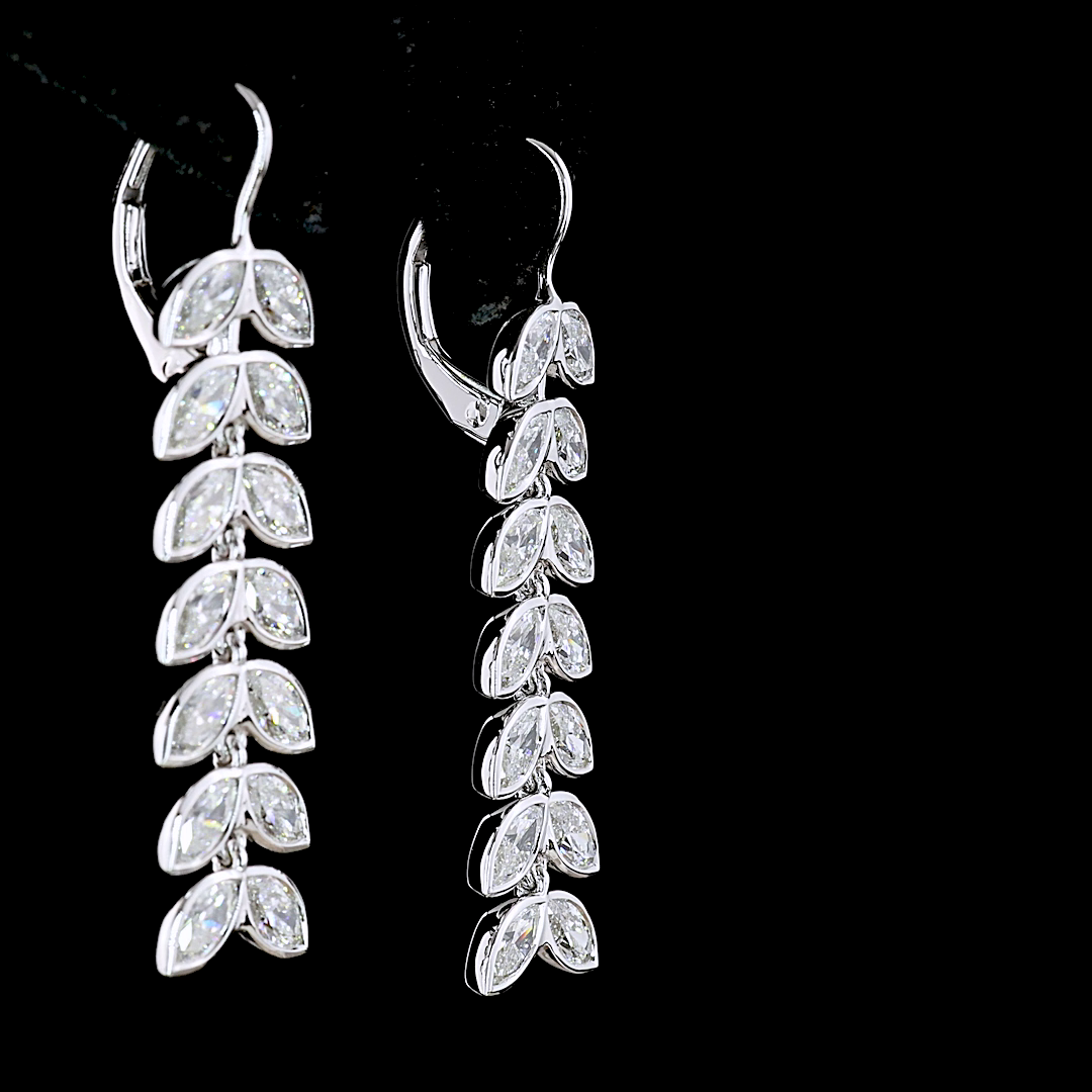 3.26 CTTW Marquise Lab Diamond Hanging Earring 14k White Gold E Color and VS1/VS/VS2 Clarity jewelry-spot-usa