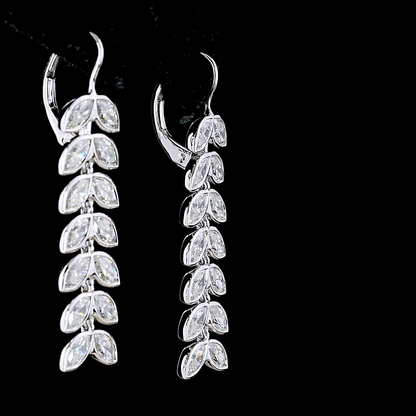 3.26 CTTW Marquise Lab Diamond Hanging Earring 14k White Gold E Color and VS1/VS/VS2 Clarity jewelry-spot-usa