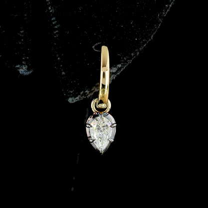0.53 CTTW Pear Lab Grown Diamond Hanging Earring Size 10 (E Color and VS Clarity)