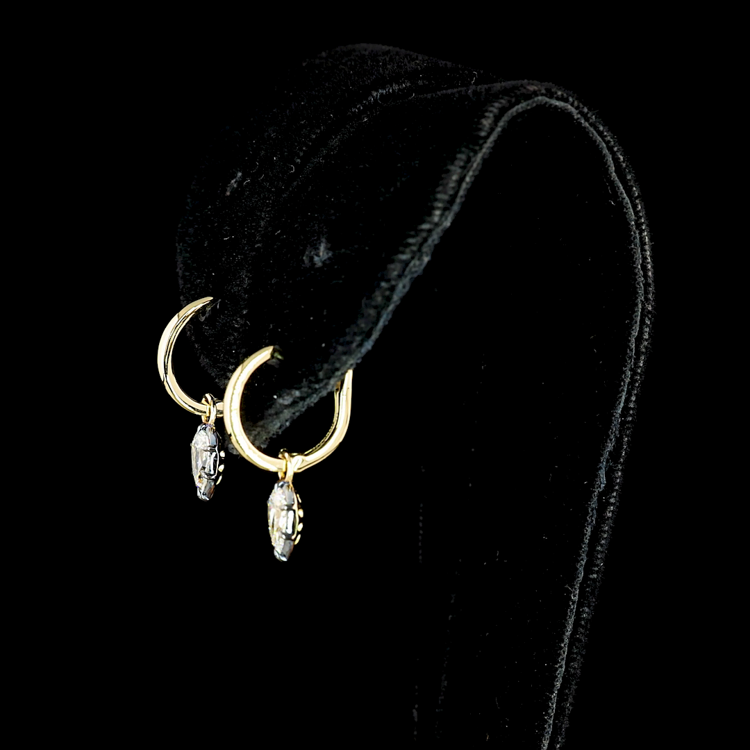 0.53 CTTW Pear Lab Grown Diamond Hanging Earring Size 10 (E Color and VS Clarity)