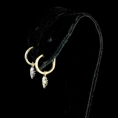 0.53 CTTW Pear Lab Grown Diamond Hanging Earring Size 10 (E Color and VS Clarity)